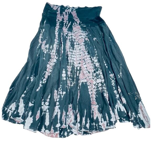 Cute Options Sz L Tie Dyed Maxi Skirt Boho Retro 80's Pull On Comfy Flowy - Picture 7 of 9